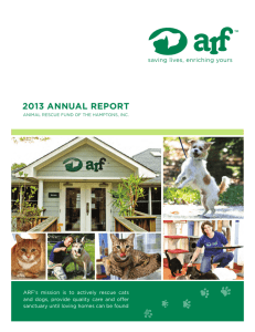 2013 annual report - Animal Rescue Fund of the Hamptons