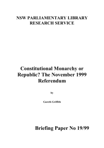 Constitutional Monarchy or Republic? The November 1999 Referen