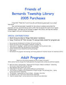Friends Of Bernards Township Library 2005 Purchases