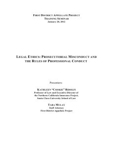 LEGAL ETHICS: PROSECUTORIAL MISCONDUCT AND THE