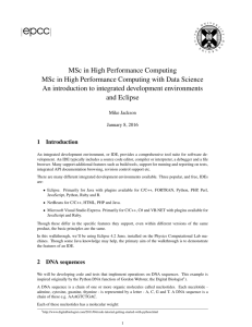 MSc in High Performance Computing MSc in High