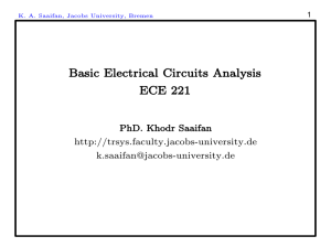 Basic Electrical Circuits Analysis ECE 221