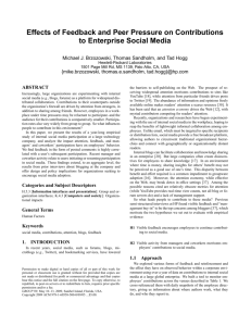 Effects of Feedback and Peer Pressure on Contributions to