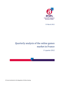 Quarterly analysis of the online games market in France