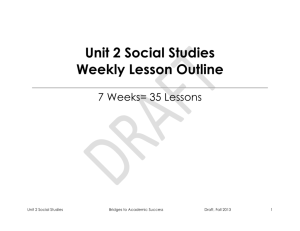 Unit 2 Social Studies Weekly Lesson Outline