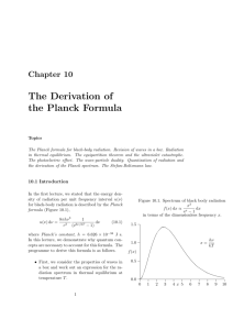 The Derivation of the Planck Formula