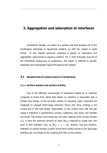2 Aggregation and adsorption at interfaces