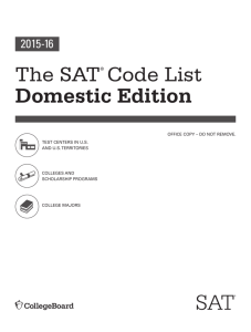 The SAT Code List - The College Board