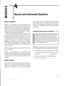 Neural and Hormonal Systems