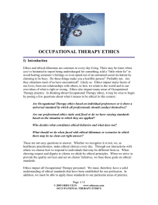 OCCUPATIONAL THERAPY ETHICS