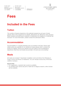 Detailed information about the fees and room extras
