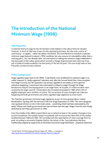 The introduction of the National Minimum Wage
