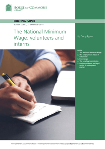The National Minimum Wage:volunteers and interns