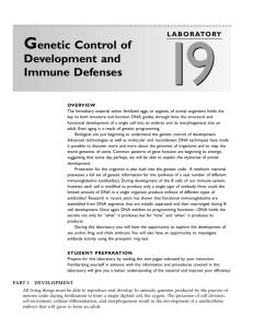 Genetic Control of Development and Immune Defenses