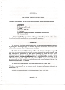 APPENDIX A LAB REPORT WRITEUP INSTRUCTIONS Lab reports