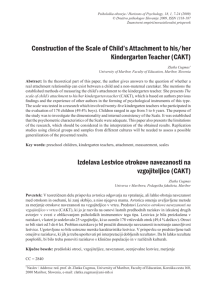 Construction of the Scale of Child's Attachment to his/her