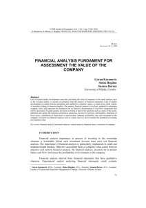 financial analysis fundament for assessment the value of the company