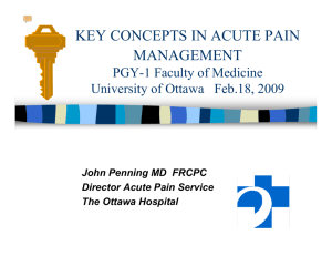 Key Concepts in Acute Pain Management