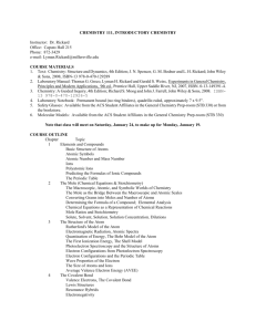 chemistry 111, introductory chemistry course materials