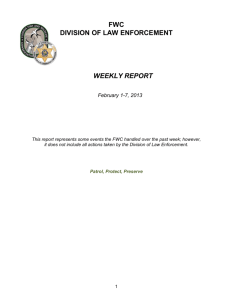FWC Division of Law Enforcement Weekly Report February 1