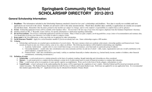 Springbank Community High School SCHOLARSHIP DIRECTORY