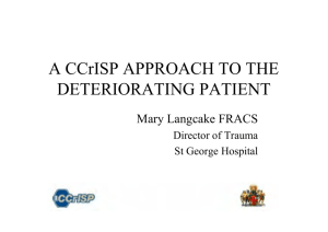 A CCrISP APPROACH TO THE DETERIORATING PATIENT