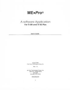 Tables of contents for EE-PRO, ME-PRO and EE