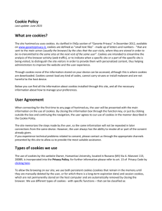 Cookie Policy What are cookies? User Agreement Types of cookies