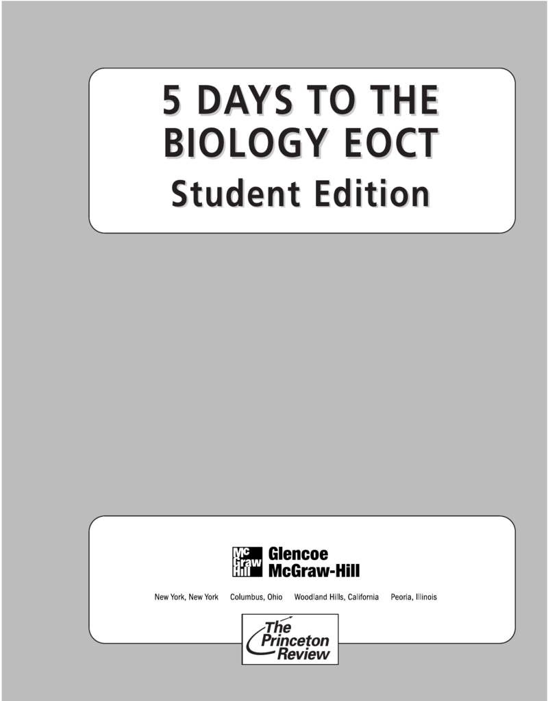 5 Days to the Biology EOCT Student Edition