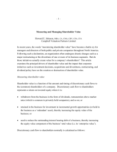 - 1 - Measuring and Managing Shareholder Value Campbell