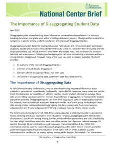The Importance of Disaggregating Student Data