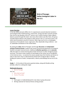 Birds of Passage: Italian Immigrant Labor in the U.S.