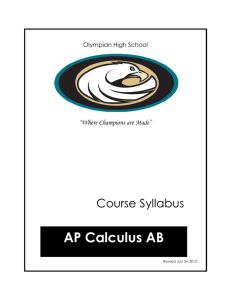 AP Calculus AB - Olympian High School