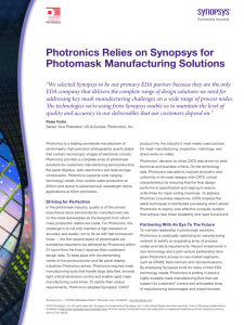 Photronics Relies on Synopsys for Photomask Manufacturing
