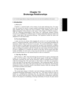 Chapter 14: Brokerage Relationships