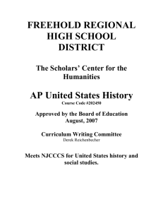 Advanced Placement US History - Freehold Regional High School