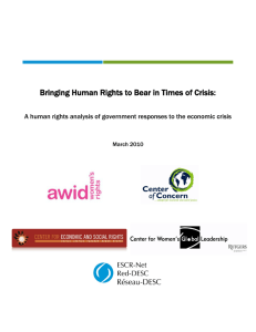 Bringing Human Rights to Bear in Times of Crisis - ESCR-Net