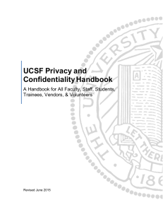 UCSF Privacy and Confidentiality Handbook