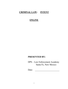 criminal law: intent online - NMDPS Law Enforcement Academy
