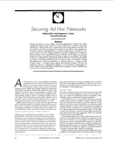 L. Zhou and Z.J. Haas, ″Securing Ad Hoc Networks,″ IEEE