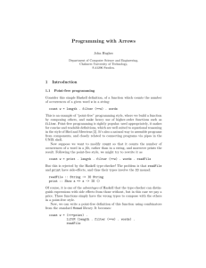 Programming with Arrows John Hughes