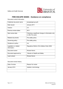 FIRE ESCAPE SIGNS – Guidance on compliance