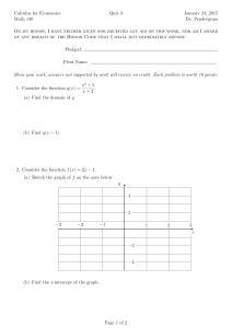 Calculus for Economics Math 140 Quiz 3 January 23, 2015 Dr