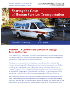 Sharing the Costs of Human Services Transportation, Executive