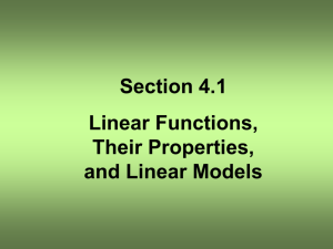 Section 4.1 Linear Functions, Their Properties, and Linear Models