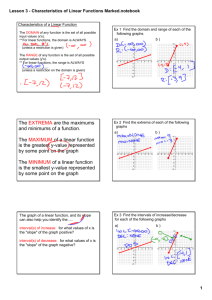 Lesson 3 - Characteristics of Linear Functions