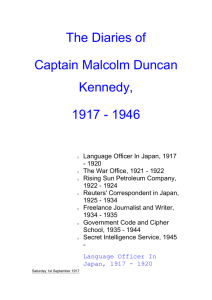 The Diaries of Captain Malcolm Duncan Kennedy, 1917