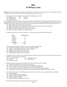 2002 AP Biology Exam