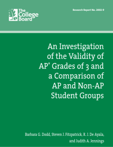 An Investigation of the Validity of AP Grades of 3 and a
