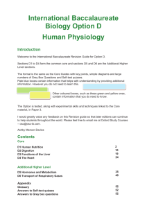 International Baccalaureate Biology Option D Human Physiology